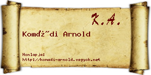 Komádi Arnold névjegykártya